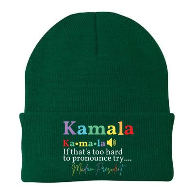 Kamala If Thats Too Hard To Pronounce Try Madam President Knit Cap Winter Beanie