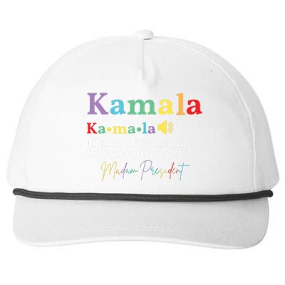 Kamala If Thats Too Hard To Pronounce Try Madam President Snapback Five-Panel Rope Hat