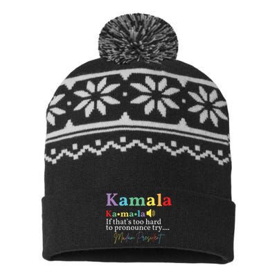 Kamala If Thats Too Hard To Pronounce Try Madam President USA-Made Snowflake Beanie