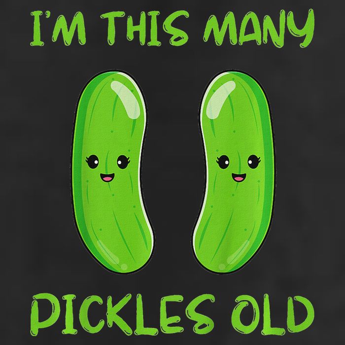 Kids I'm This Many Pickles Old 2nd Birthday 2 Years Old Bday 7 Panel Mesh Trucker Snapback Hat