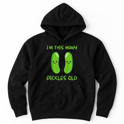 Kids I'm This Many Pickles Old 2nd Birthday 2 Years Old Bday Hoodie