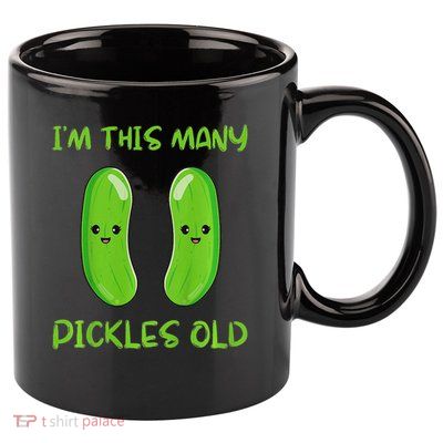 Kids I'm This Many Pickles Old 2nd Birthday 2 Years Old Bday 11oz C Handle Ceramic Mug