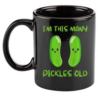 Kids I'm This Many Pickles Old 2nd Birthday 2 Years Old Bday 11oz C Handle Ceramic Mug