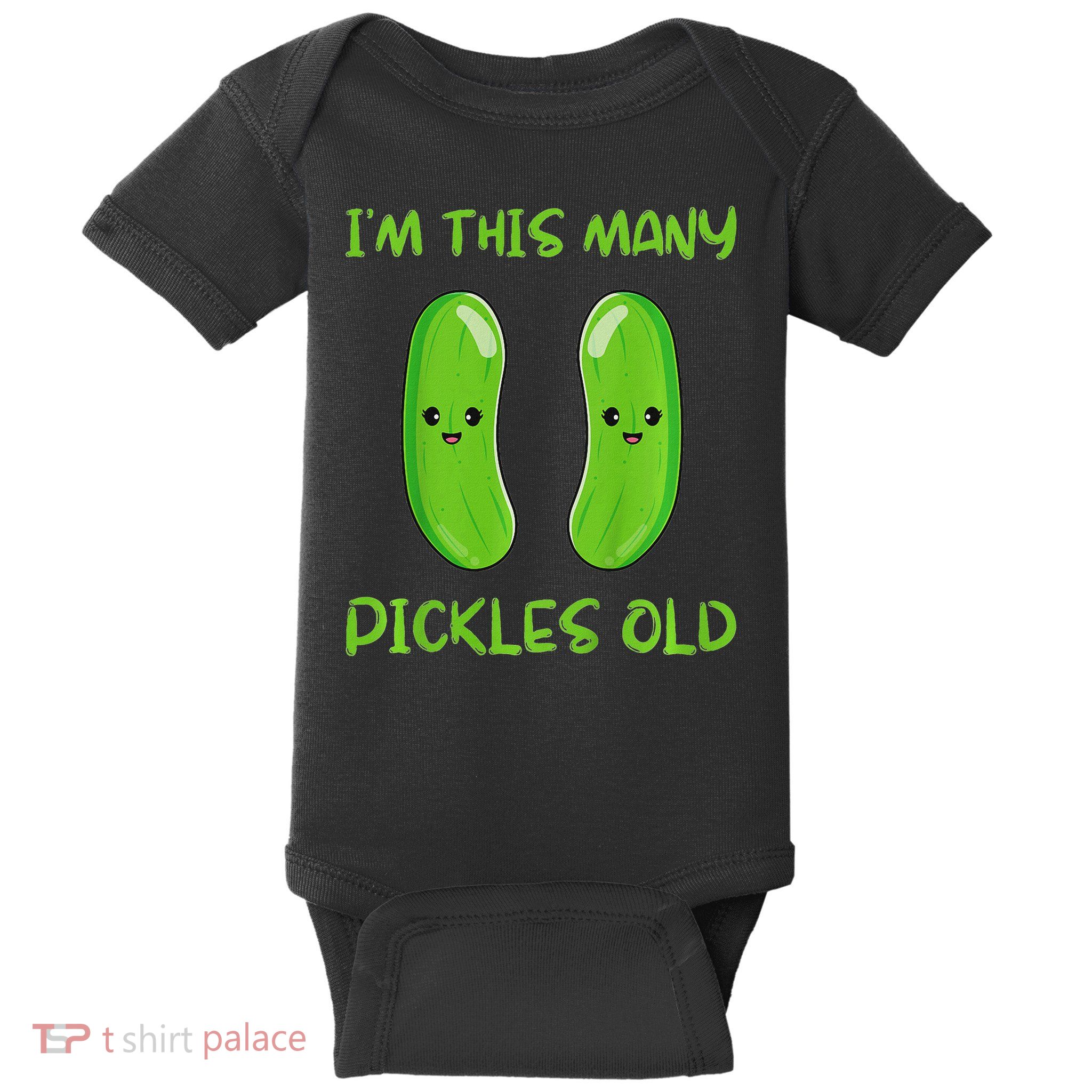 Kids I'm This Many Pickles Old 2nd Birthday 2 Years Old Bday Baby Bodysuit