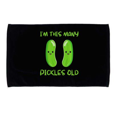 Kids I'm This Many Pickles Old 2nd Birthday 2 Years Old Bday Microfiber Hand Towel