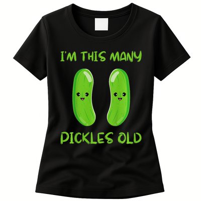 Kids I'm This Many Pickles Old 2nd Birthday 2 Years Old Bday Womens T-Shirt