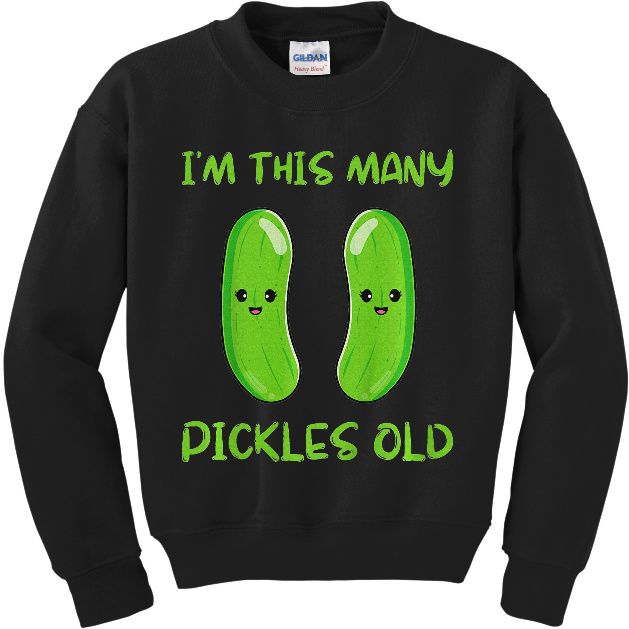 Kids I'm This Many Pickles Old 2nd Birthday 2 Years Old Bday Kids Sweatshirt