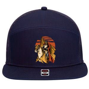 Knight In The Sunset 7 Panel Mesh Trucker Snapback Hat