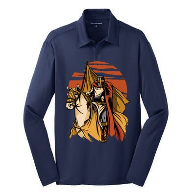 Knight In The Sunset Silk Touch Performance Long Sleeve Polo