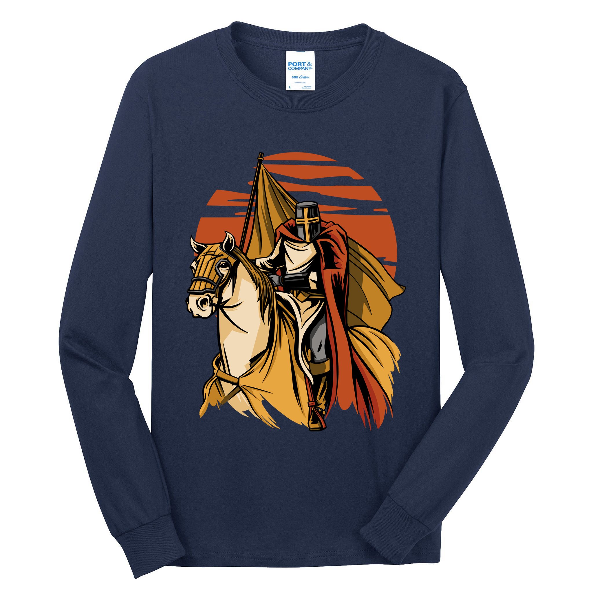 Knight In The Sunset Tall Long Sleeve T-Shirt