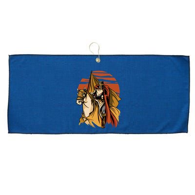Knight In The Sunset Large Microfiber Waffle Golf Towel