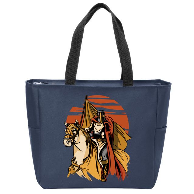 Knight In The Sunset Zip Tote Bag