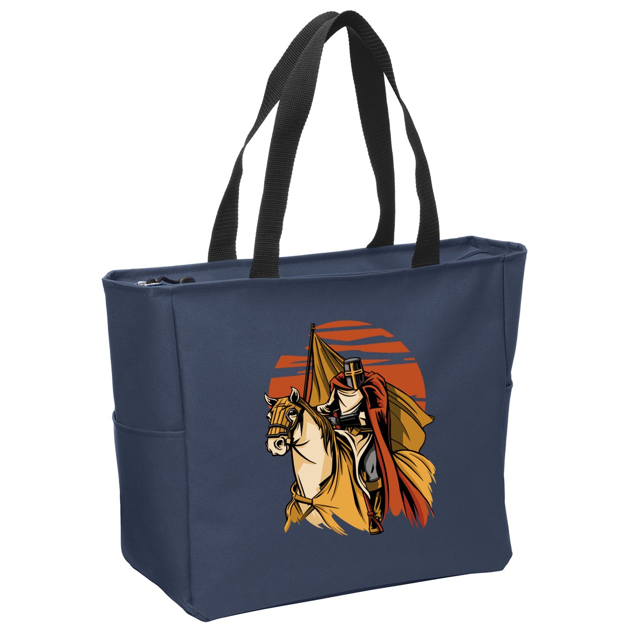 Knight In The Sunset Zip Tote Bag