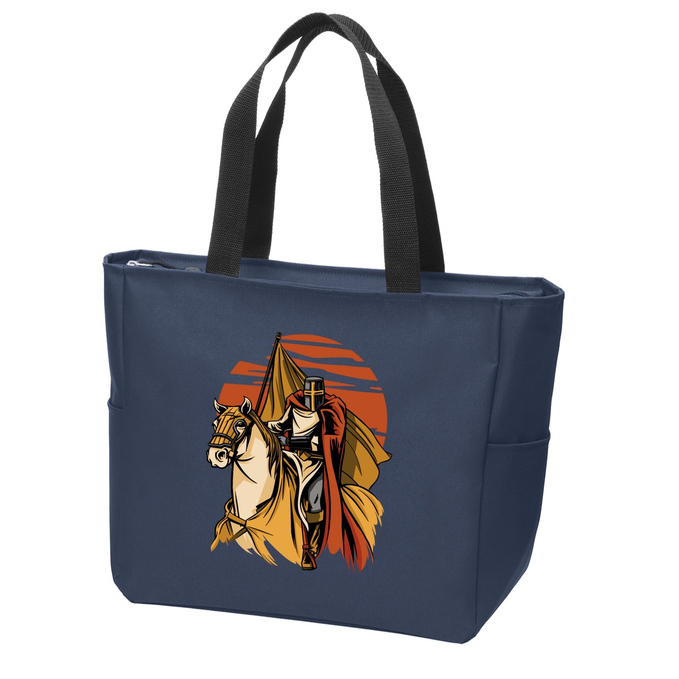 Knight In The Sunset Zip Tote Bag