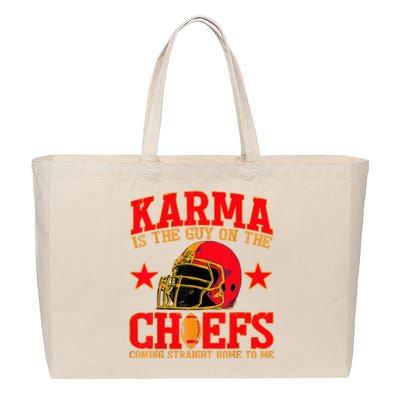 Karma Is the Guy on the Chief TRENDY  Cotton Canvas Jumbo Tote