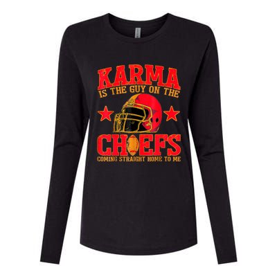 Karma Is The Guy On The Chief Trendy Womens Cotton Relaxed Long Sleeve T-Shirt