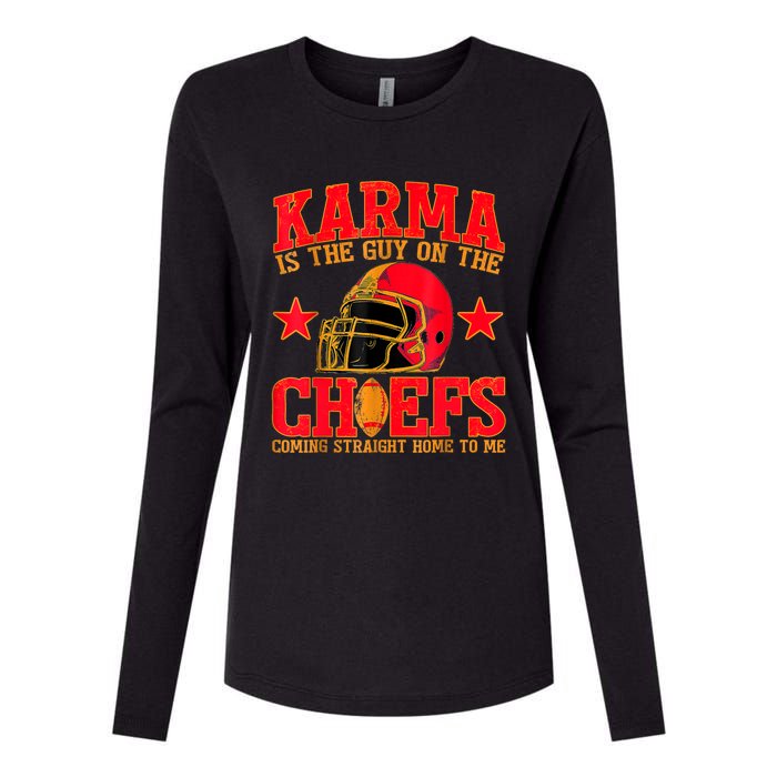 Karma Is The Guy On The Chief Trendy Womens Cotton Relaxed Long Sleeve T-Shirt