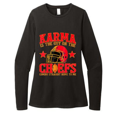 Karma Is The Guy On The Chief Trendy Womens CVC Long Sleeve Shirt