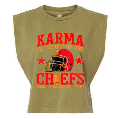 Karma Is The Guy On The Chief Trendy Garment-Dyed Women's Muscle Tee