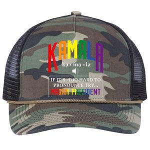 Kamala If Thats Too Hard To Pronounce Try Madam President Retro Rope Trucker Hat Cap