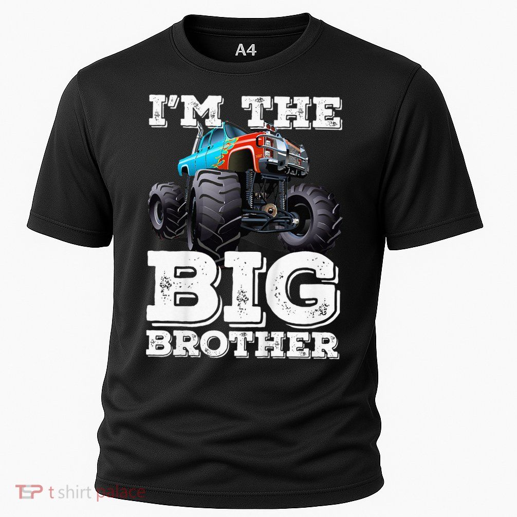 Kids Im The Big Brother Funny Monster Truck Performance Shirt