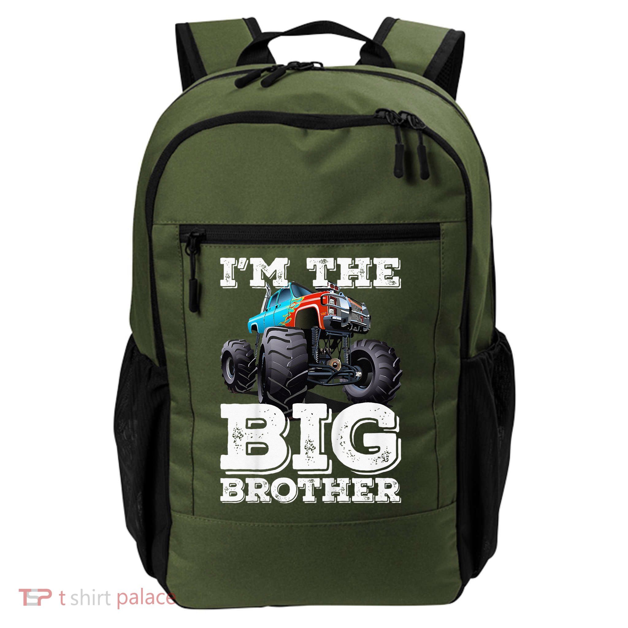 Kids Im The Big Brother Funny Monster Truck Backpack