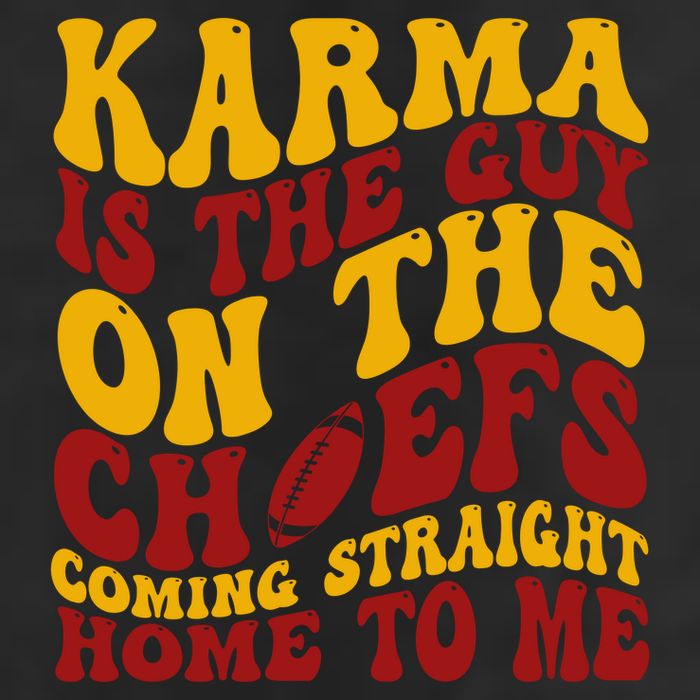 Karma Is The Guy Coming Straight Home To Me Football 7 Panel Mesh Trucker Snapback Hat