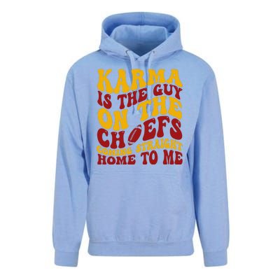 Karma Is The Guy Coming Straight Home To Me Football Unisex Surf Hoodie