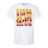 Karma Is The Guy Coming Straight Home To Me Football Softstyle CVC T-Shirt