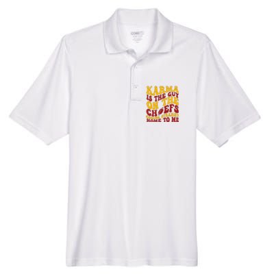 Karma Is The Guy Coming Straight Home To Me Football Men's Origin Performance Pique Polo