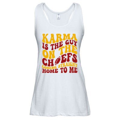 Karma Is The Guy Coming Straight Home To Me Football Ladies Essential Flowy Tank