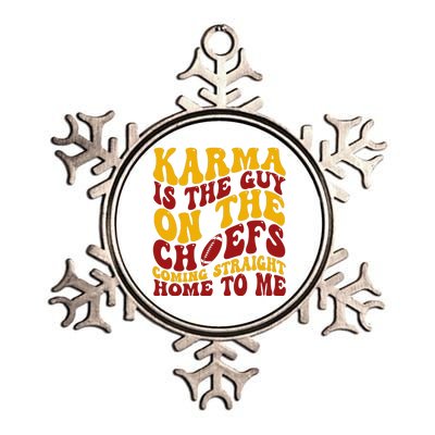 Karma Is The Guy Coming Straight Home To Me Football Metallic Star Ornament