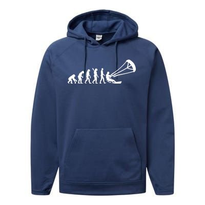 Kite Surfing Evolution Performance Fleece Hoodie