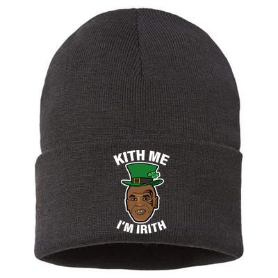 Kith Me Im Irith Funny St Patricks Day Sustainable Knit Beanie
