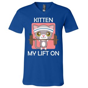 Kitten My lift On V-Neck T-Shirt