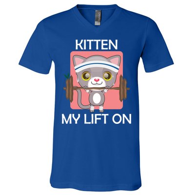 Kitten My lift On V-Neck T-Shirt