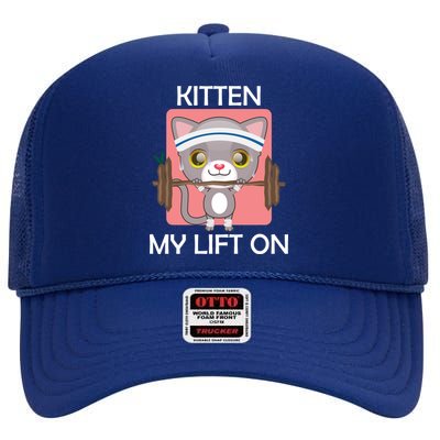 Kitten My lift On High Crown Mesh Back Trucker Hat