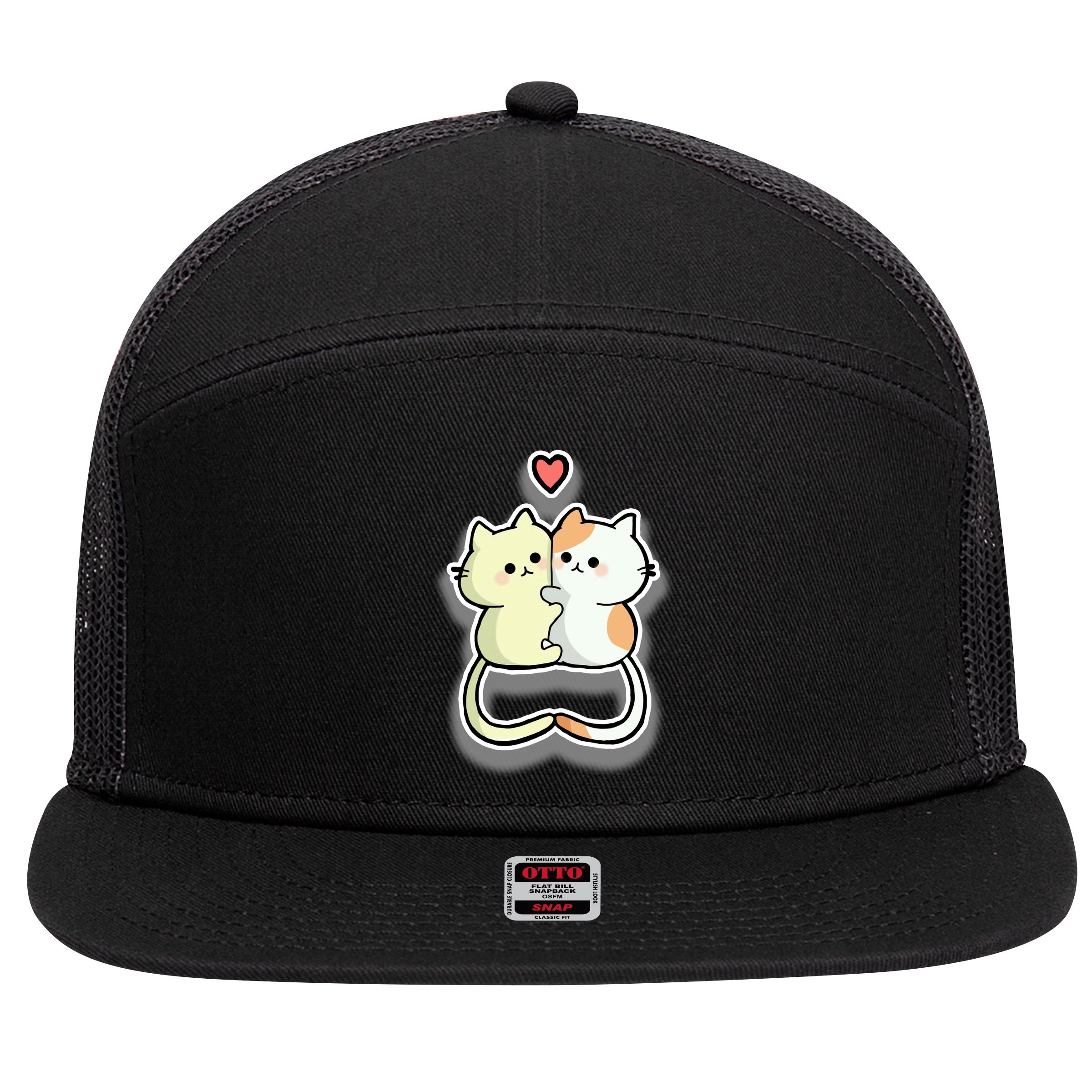 Kitty Love 7 Panel Mesh Trucker Snapback Hat