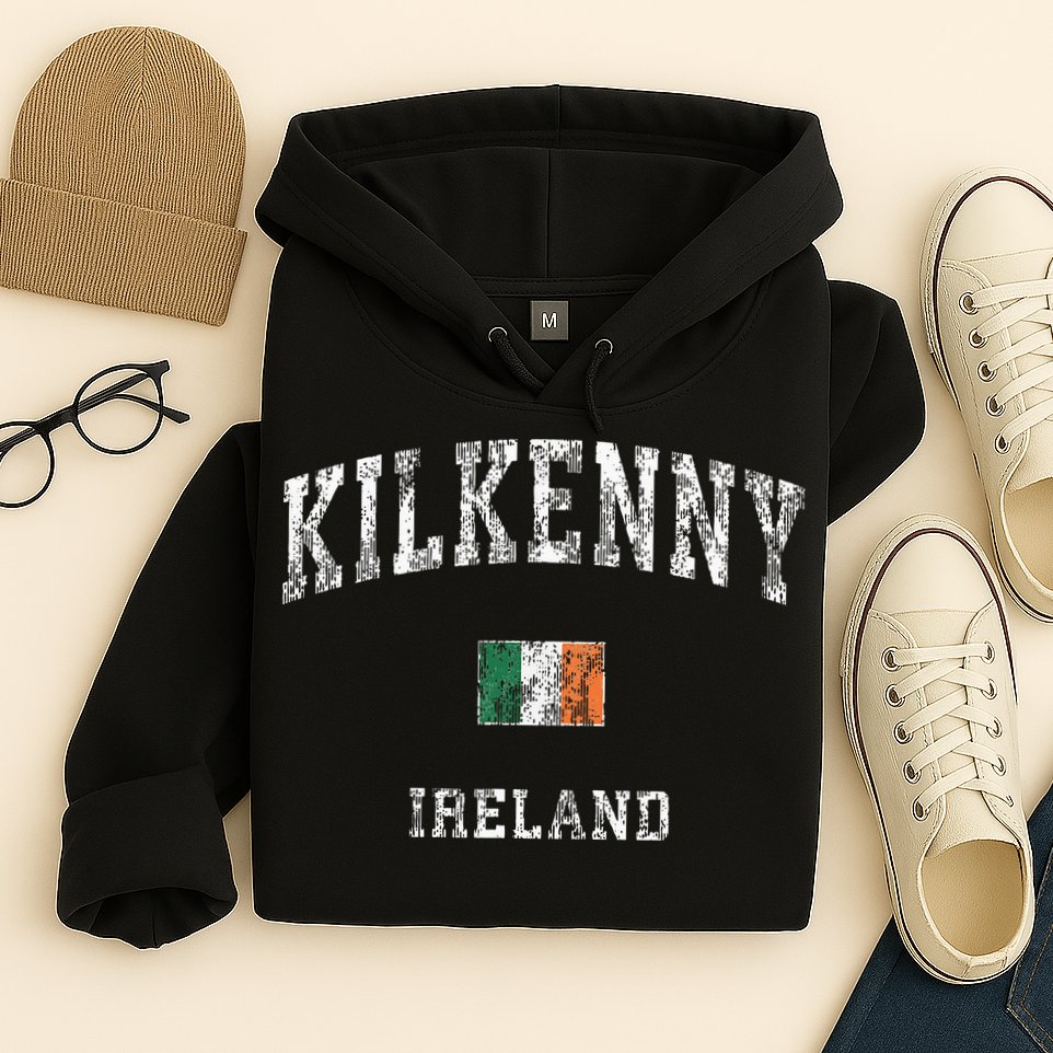 Kilkenny Ireland Vintage Athletic Sports Design Hoodie
