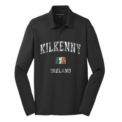 Kilkenny Ireland Vintage Athletic Sports Design Silk Touch Performance Long Sleeve Polo