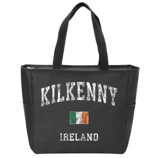 Kilkenny Ireland Vintage Athletic Sports Design Zip Tote Bag
