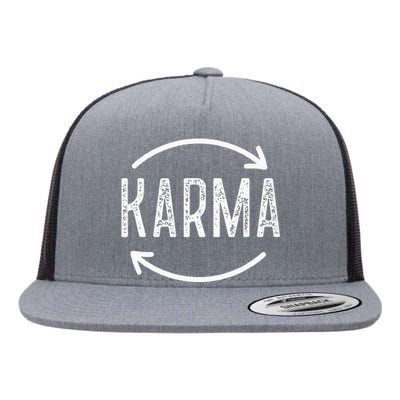 Karma Is Watching Inspirational Saying Flat Bill Trucker Hat