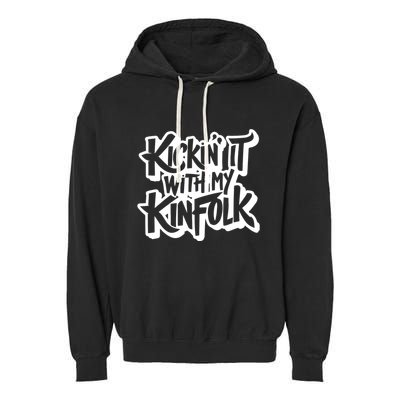Kickin It With My Kinfolk Funny Family Reunion Garment-Dyed Fleece Hoodie