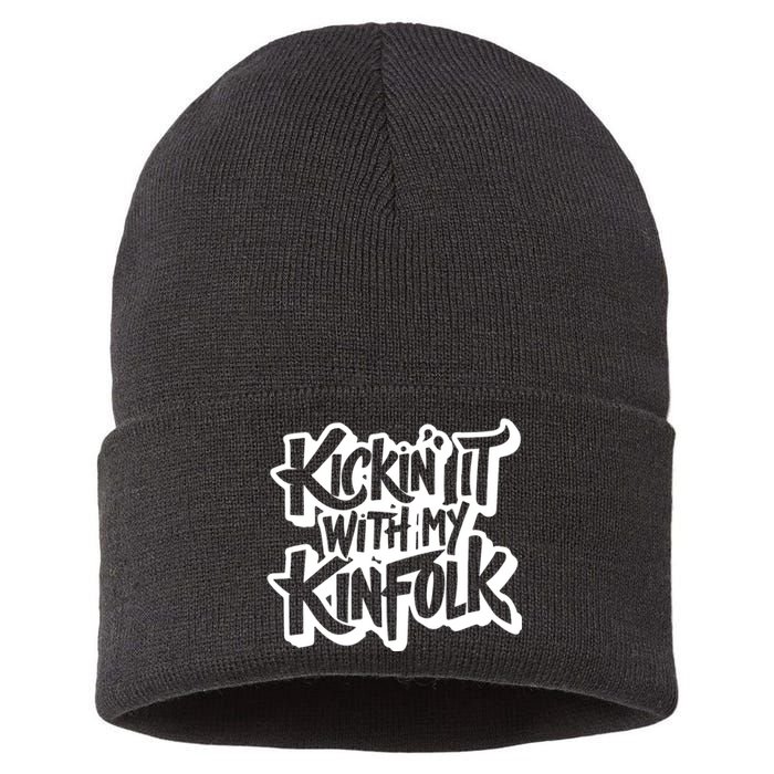 Kickin It With My Kinfolk Funny Family Reunion Sustainable Knit Beanie