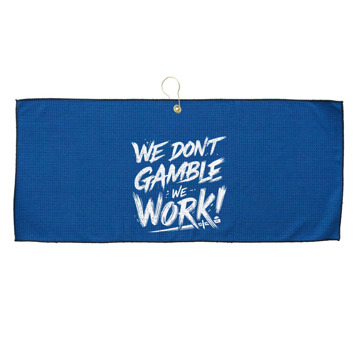 Kendu Inu We DonT Gamble We Work (Front & Back) Large Microfiber Waffle Golf Towel