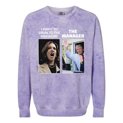 Kamala I Want To Speak To The Manager Trump Mcdon Colorblast Crewneck Sweatshirt