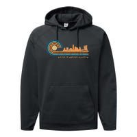 Keep It Weird Austin Texas Skyline Retro Austin Performance Fleece Hoodie