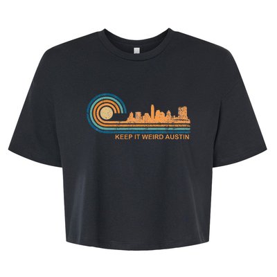 Keep It Weird Austin Texas Skyline Retro Austin Bella+Canvas Jersey Crop Tee