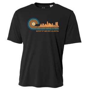 Keep It Weird Austin Texas Skyline Retro Austin Cooling Performance Crew T-Shirt