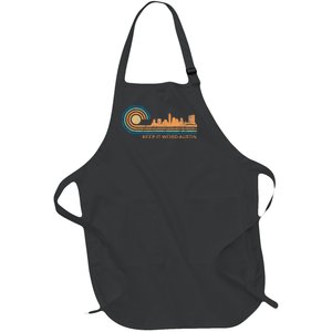 Keep It Weird Austin Texas Skyline Retro Austin Full-Length Apron With Pockets